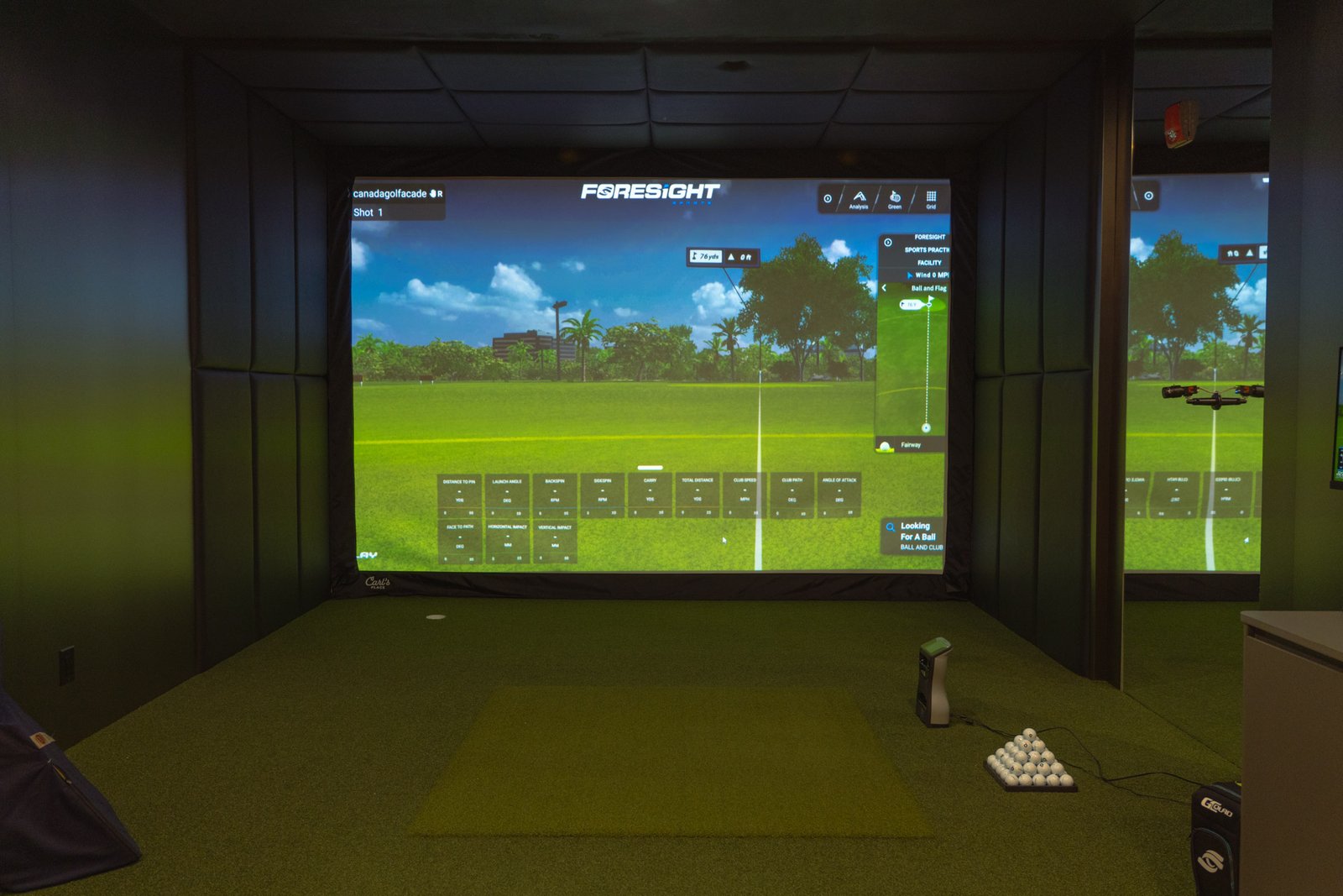 Indoor training bay at Canada Golf Academy in Richmond, British Columbia